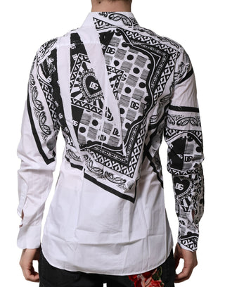 Camisa formal blanca MARTINI con estampado de bandana  