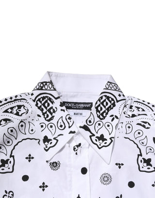 Camisa formal blanca MARTINI con estampado de bandana  