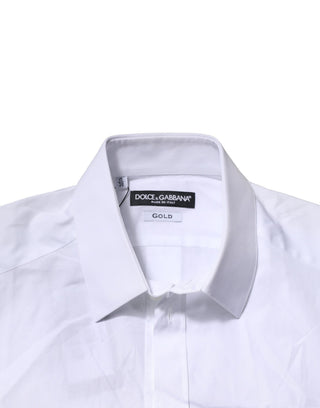 White Cotton Short Sleeves GOLD Casual Shirt