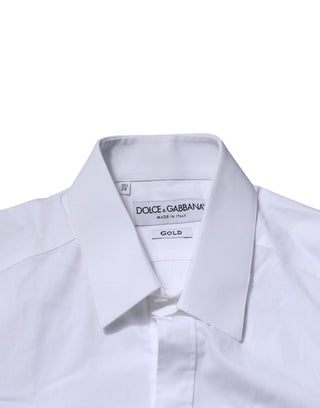 White Cotton GOLD Long Sleeves Formal Shirt