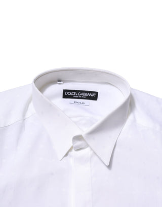 White Cotton GOLD Long Sleeves Formal Shirt