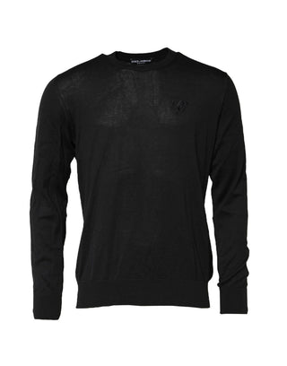Schwarzes DG Logo Herren Sweatshirt aus Baumwolle