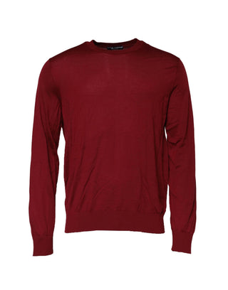 Sudadera burdeos de cachemira con cuello redondo