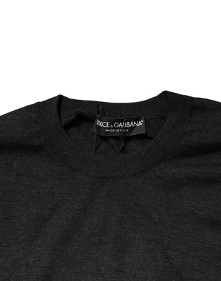 Gray Long Sleeve Crew Neck Pullover Sweater
