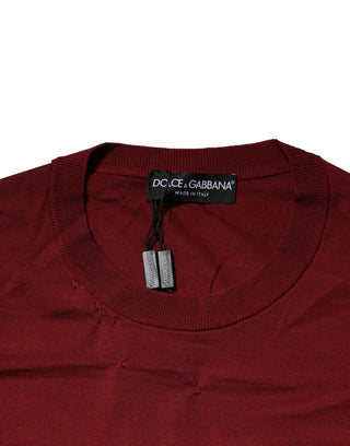 Maroon Cashmere Crew Neck Sweatshirt Sweater