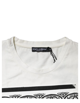 Herren T-Shirt mit Rundhalsausschnitt aus Baumwolle, Weißes Halstuch