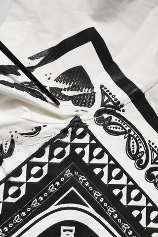 Herren T-Shirt mit Rundhalsausschnitt aus Baumwolle, Weißes Halstuch