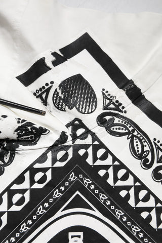 White Bandana Cotton Men Crew Neck T-shirt