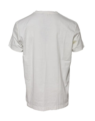 Weißes Bandana Rundhals-T-Shirt mit kurzen Ärmeln