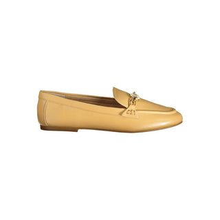 Beige Leather Womens Classic Shoe