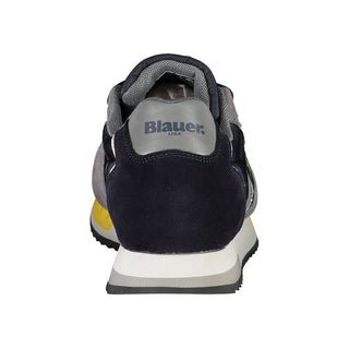 Blue Leather Men Sneaker