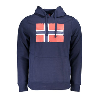 Blauer Kapuzenpullover aus Baumwolle für Herren