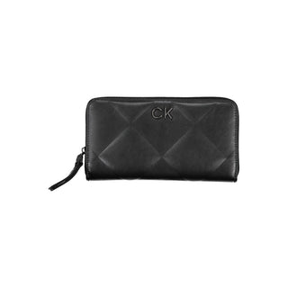 Cartera de poliéster negra para mujer