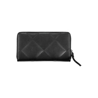 Cartera de poliéster negra para mujer
