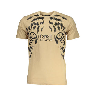 Camiseta de algodón beige para hombre