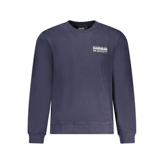 Blue Cotton Men Sweatshirt