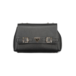 Schwarze Damenhandtasche aus Polyurethan