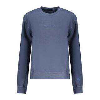 Blauer Baumwollpullover für Damen