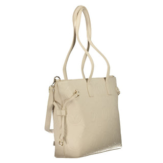 Beige Polyurethane Women's Bag with Adjustable Straps