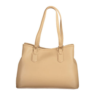 Beige Polyurethane Women's Bag