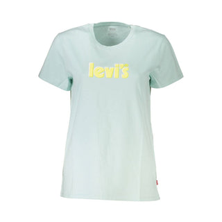 Azzurro Baumwoll-T-Shirt für Damen