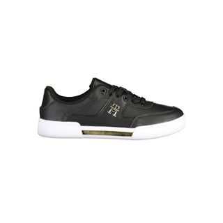 Schwarzer Sneaker für Damen aus Polyester