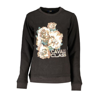 Sudadera de algodón negra para mujer