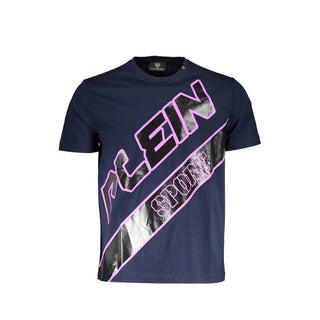 Camiseta azul de algodón para hombre
