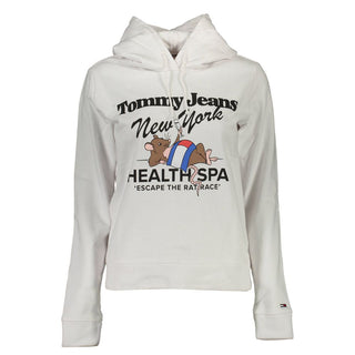 Sudadera con capucha de algodón blanca para mujer