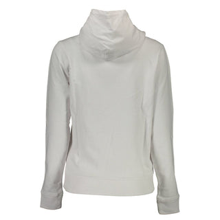 Sudadera con capucha de algodón blanca para mujer