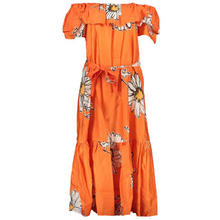 Vestido de mujer de algodón naranja
