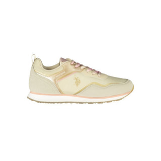 Beiger Polyurethan-Sneaker für Damen
