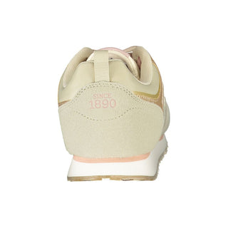 Beiger Polyurethan-Sneaker für Damen