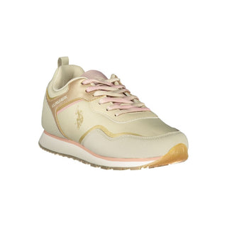 Beiger Polyurethan-Sneaker für Damen