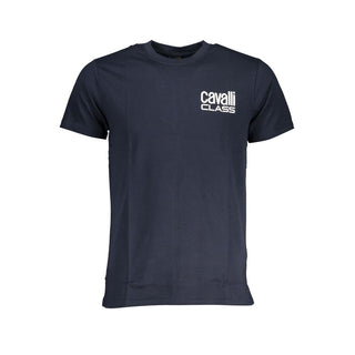 Camiseta azul de algodón para hombre