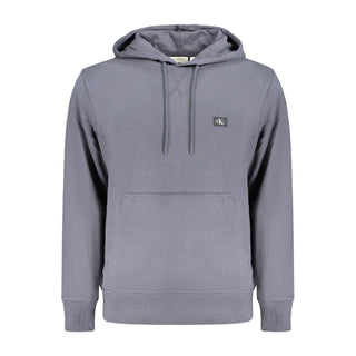 Sudadera azul de algodón para hombre con capucha