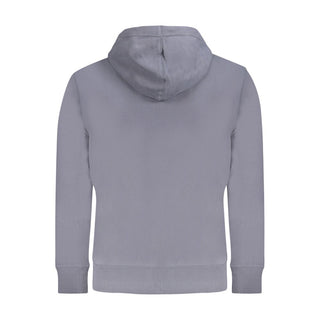 Sudadera azul de algodón para hombre con capucha
