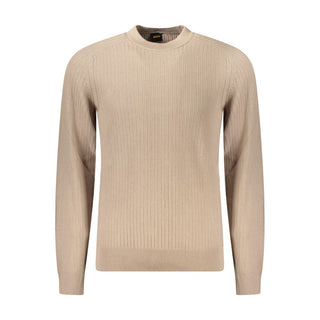 Beige Baumwolle Herrenpullover
