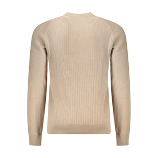 Beige Baumwolle Herrenpullover
