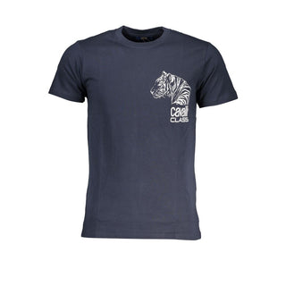 Blaues Baumwoll-Herren-T-Shirt