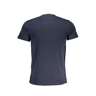 Blaues Baumwoll-Herren-T-Shirt