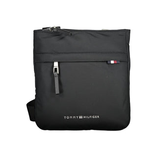 Bolso de hombro negro de poliuretano para mujer  