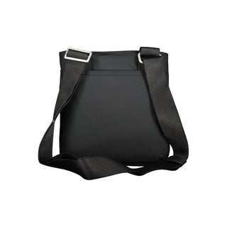 Bolso de hombro negro de poliuretano para mujer  