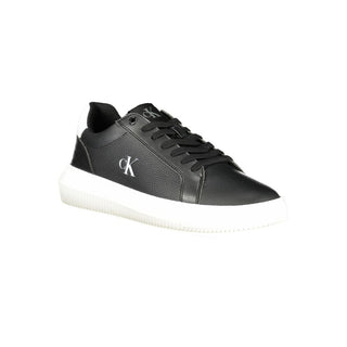 Zapatilla para hombre de cuero negro