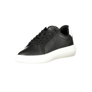 Zapatilla para hombre de cuero negro
