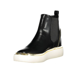 Bota negra de poliéster para mujer