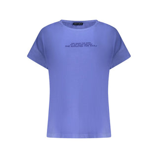 Camiseta azul de algodón para mujer