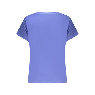 Camiseta azul de algodón para mujer