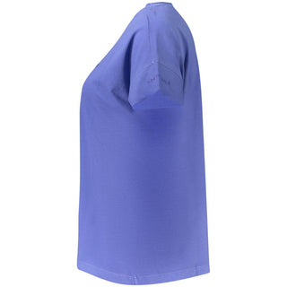 Camiseta azul de algodón para mujer