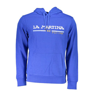 Blue Cotton Men's Hooded Sweatshirt